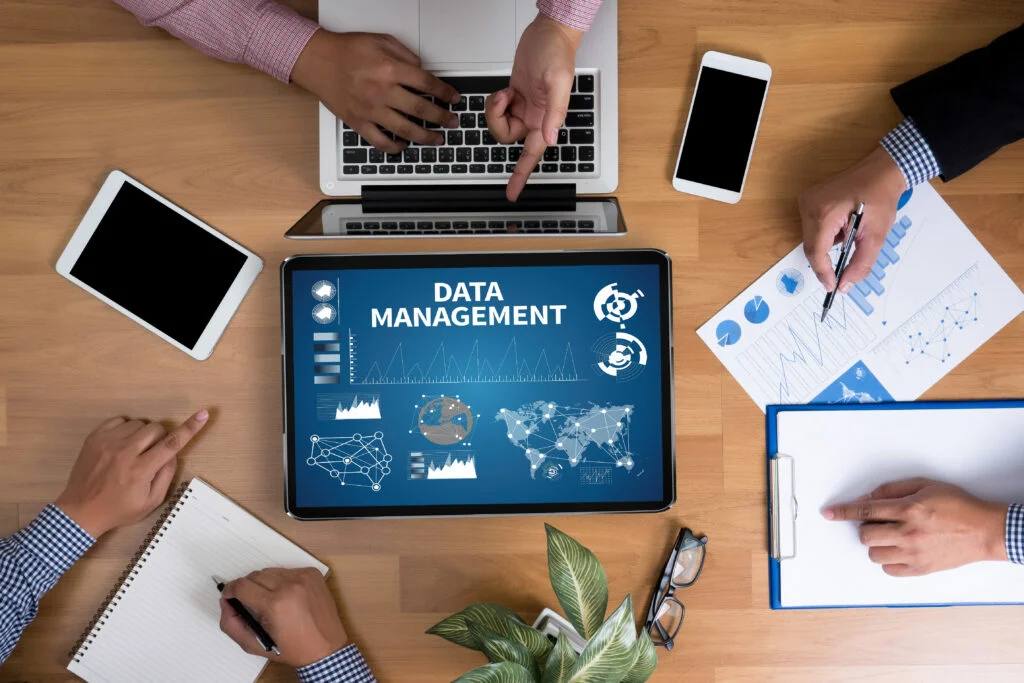 a representation of data management on a tablet