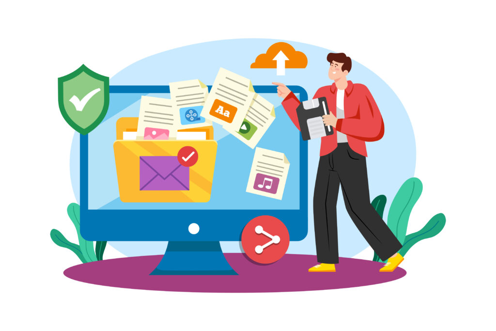 image of a marketer creating and delivering an email marketing campaign