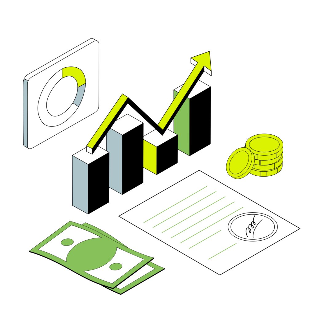 graphic representing rising profitability