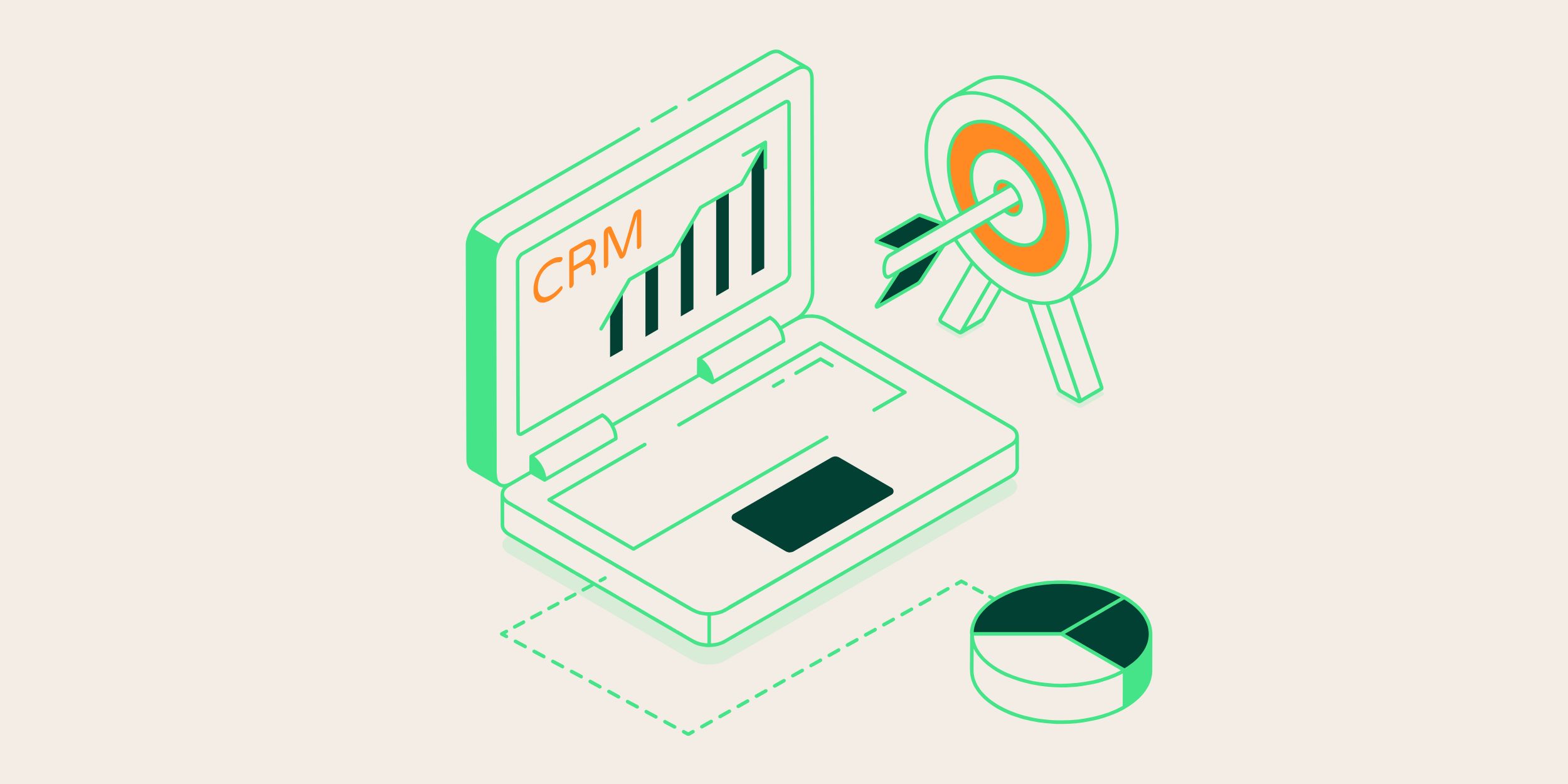 picture of a laptop with crm on the screen, representing crm strategy