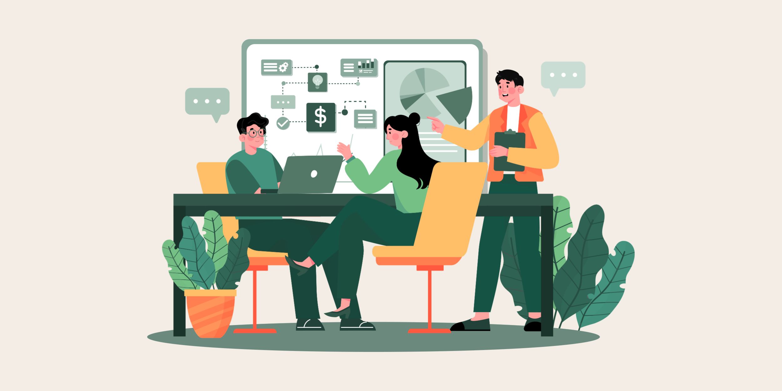 graphic of sales and marketing teams leveraging CRM data effectively