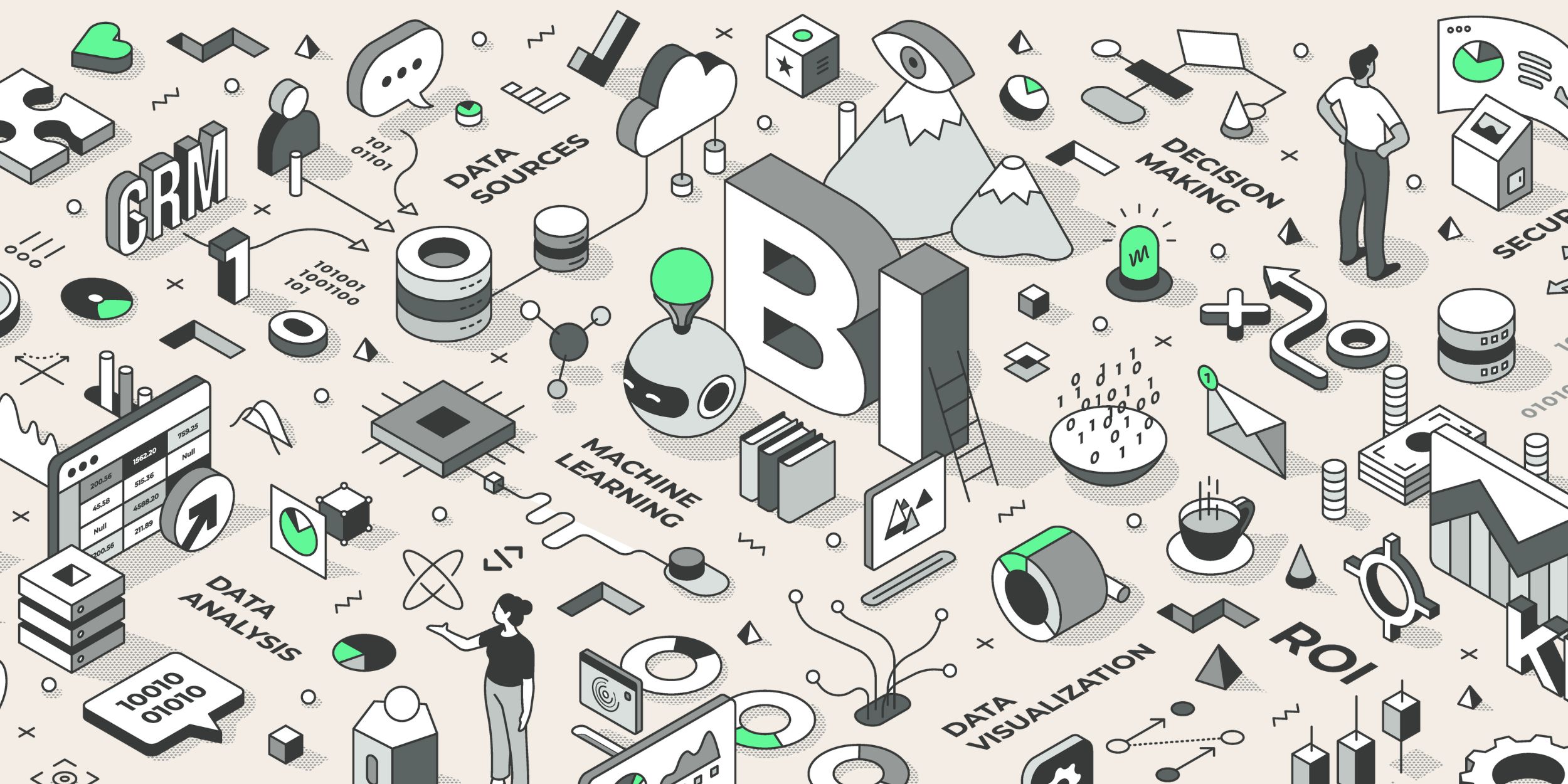 A graphic representing all the different elements that go into CRM strategy and crm