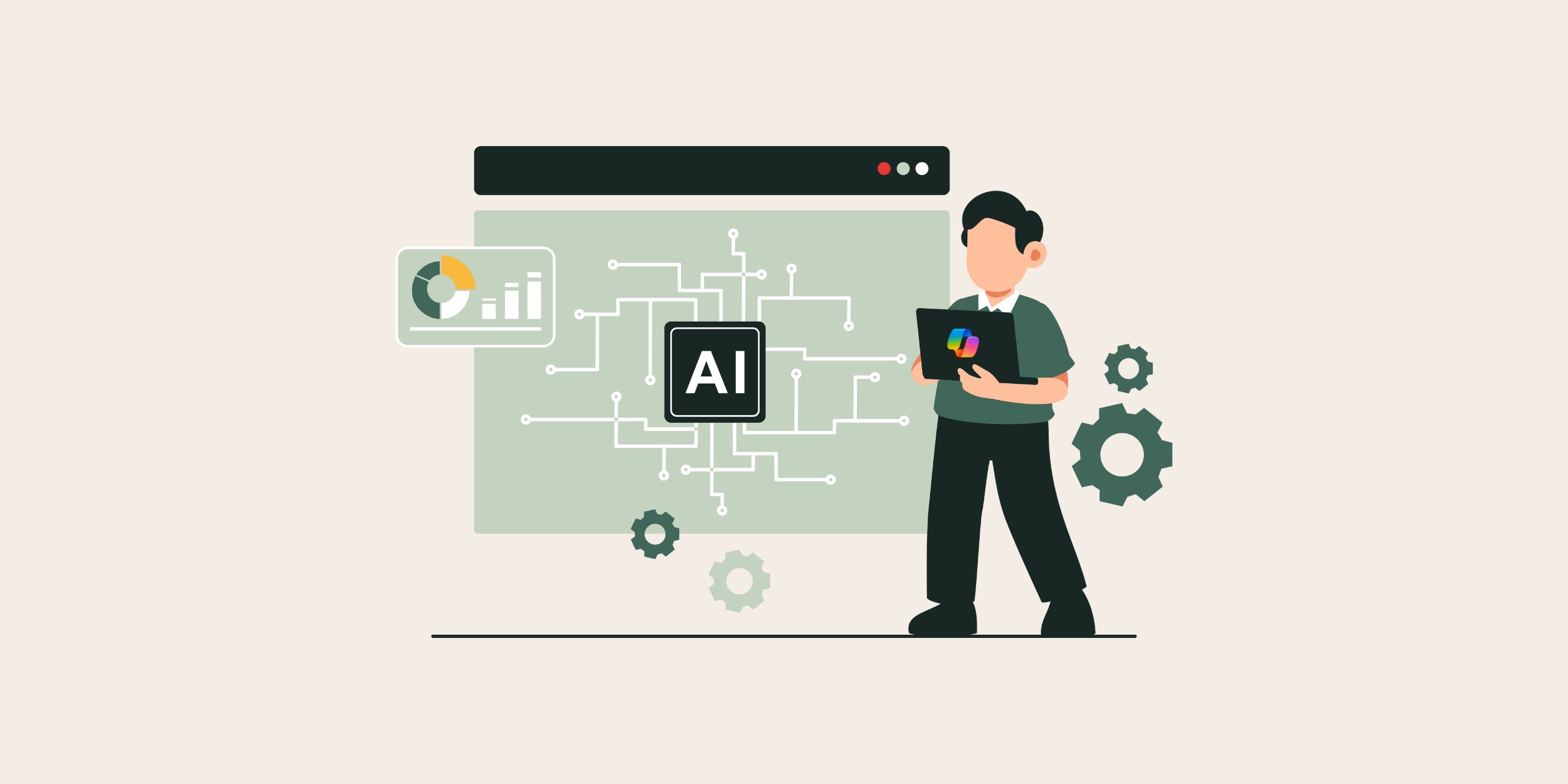 An image of an AI interface and a user with a laptop representing Agentic AI readiness