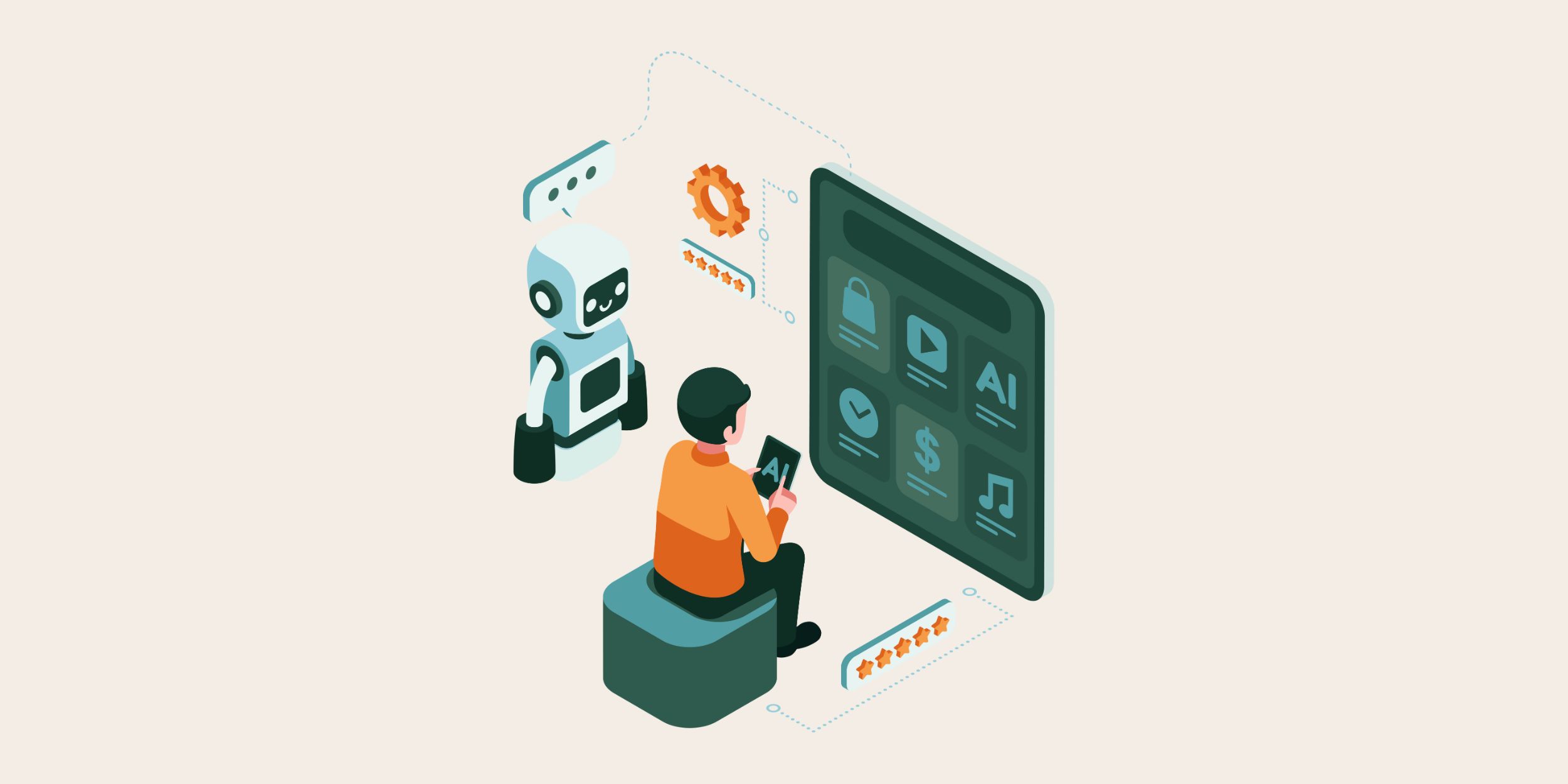 an image of a person working with a robot on a dashboard, representing agentic ai in dynamics 365.