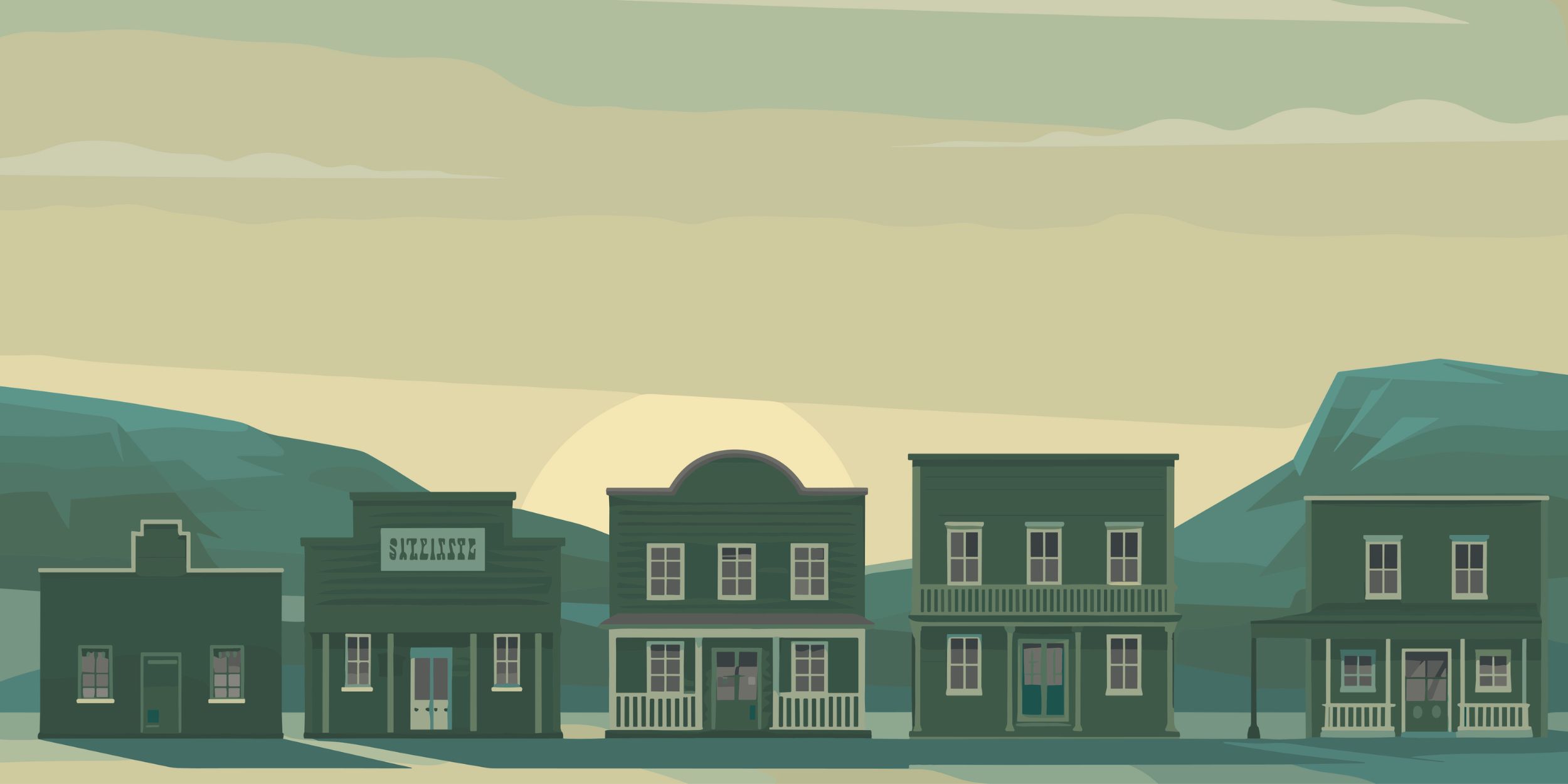 an image of a town from the old west representing frontier firms