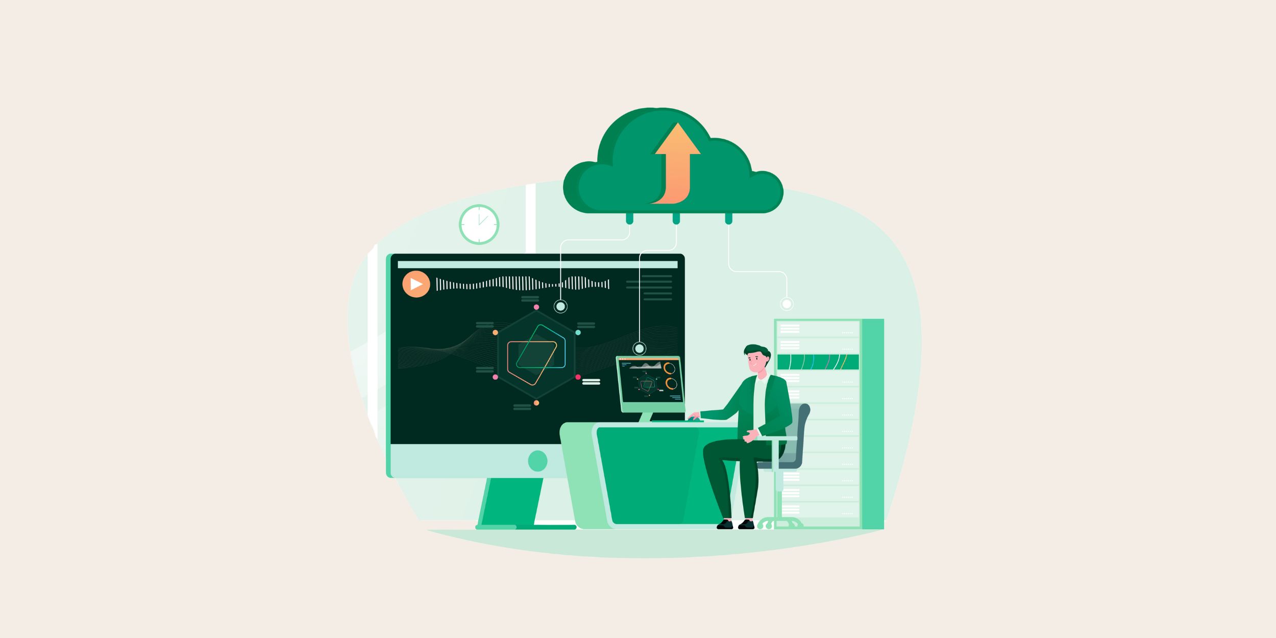 officer worker at their computer representing integrated dynamics 365 and sharepoint