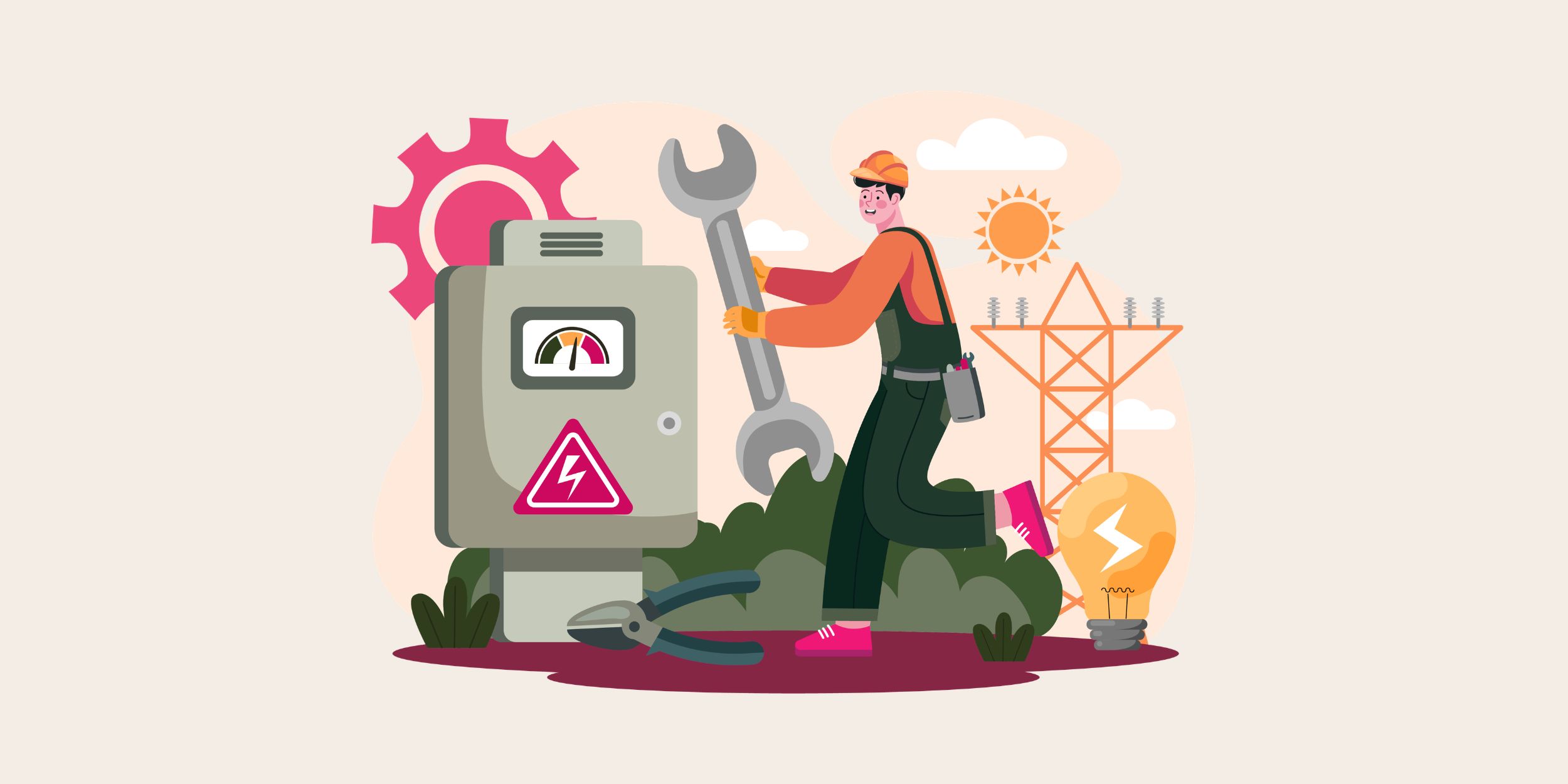 the importance of dynamics 365 field service supporting engineers represented by a graphic of an engineer working alone with electrical supplies